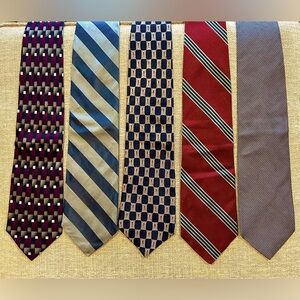 Vintage Extra Long Designer Ties Lot of 5